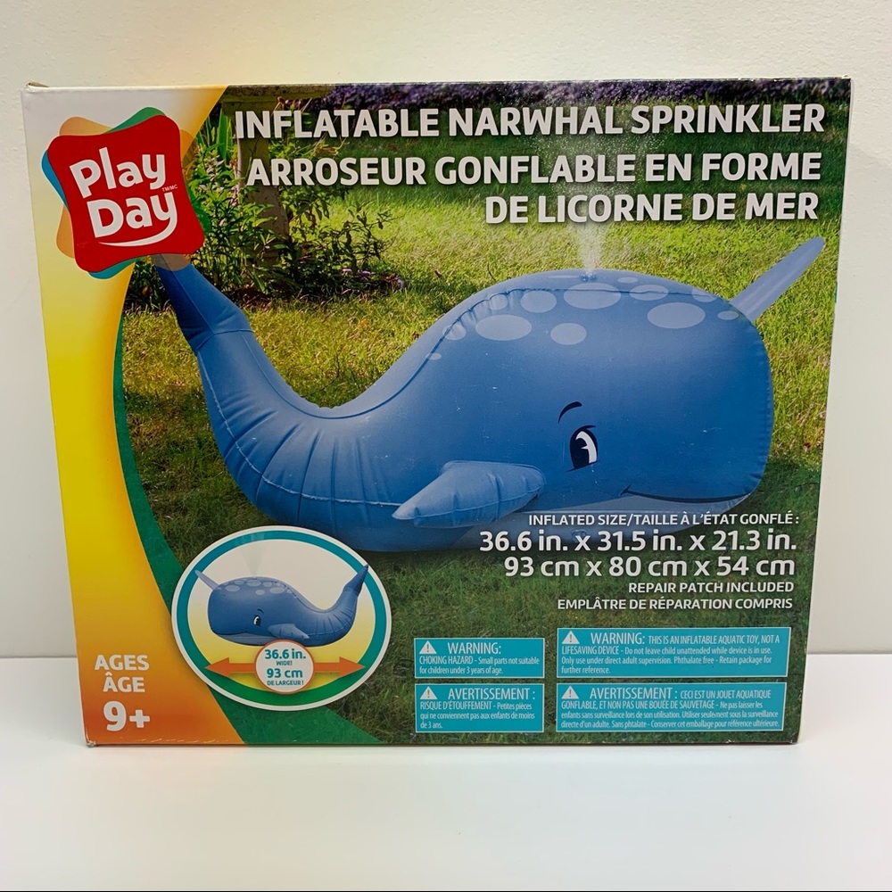 Inflatable Narwhal Water Sprinkler NEW